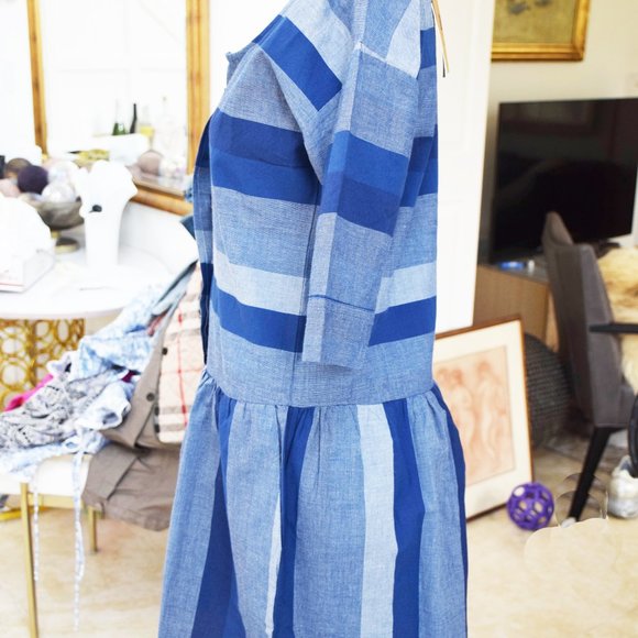 KOPAL STRIPED COTTON DRESS SZ S - Picture 3 of 5